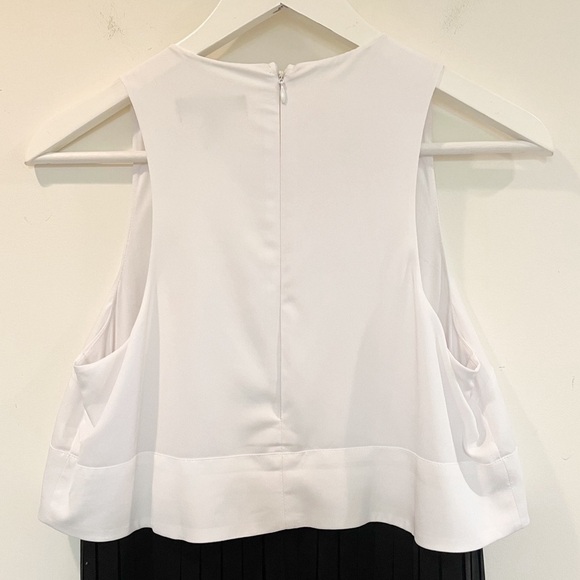 Banana Republic Pleated Black and White Sleeveless Dress Size 4 Petite - Picture 8 of 11